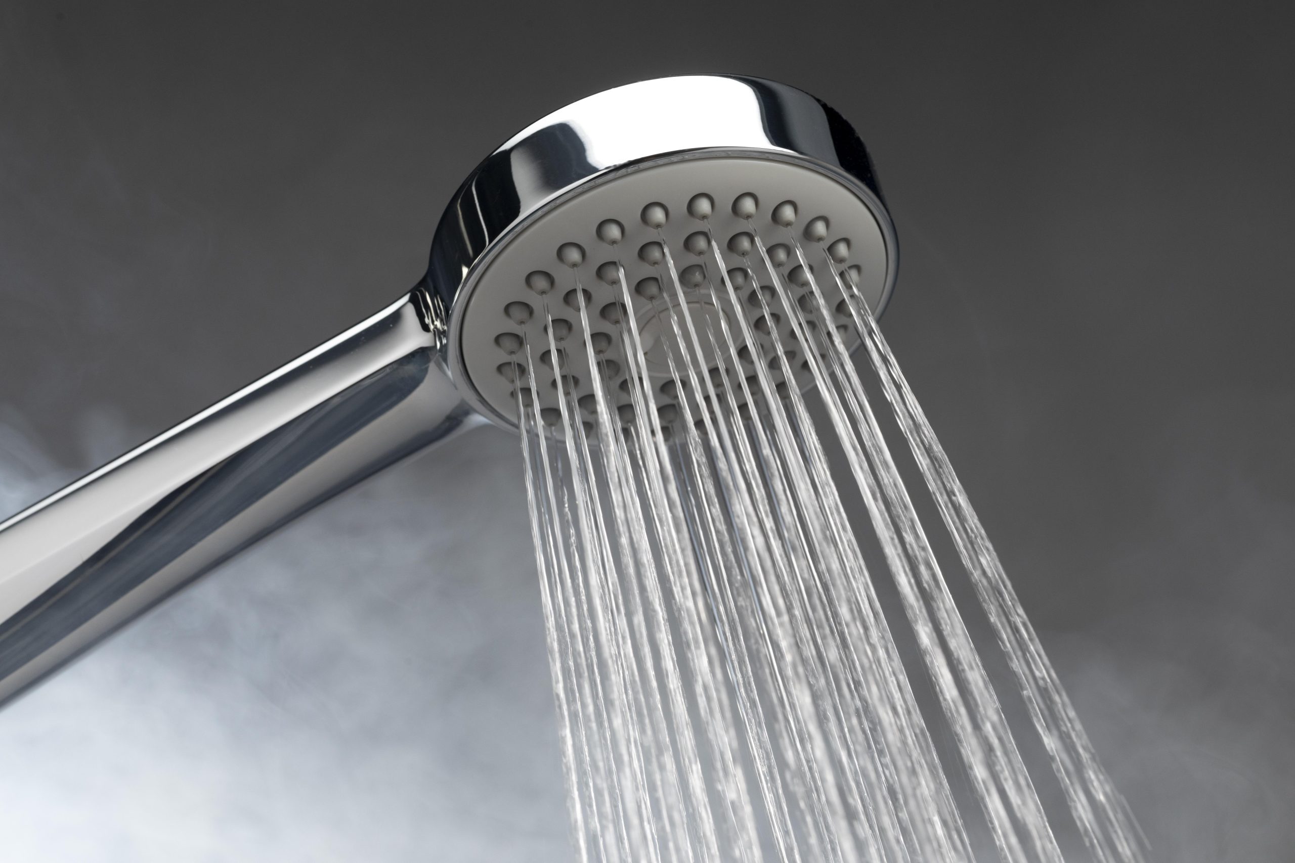 shower head with hot water scaled -