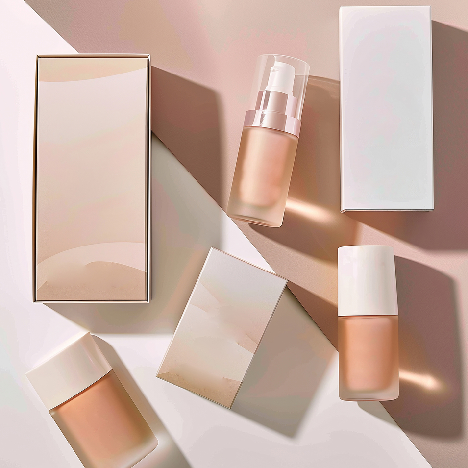 aesthetic photography skincare product with packaging colorful gift -