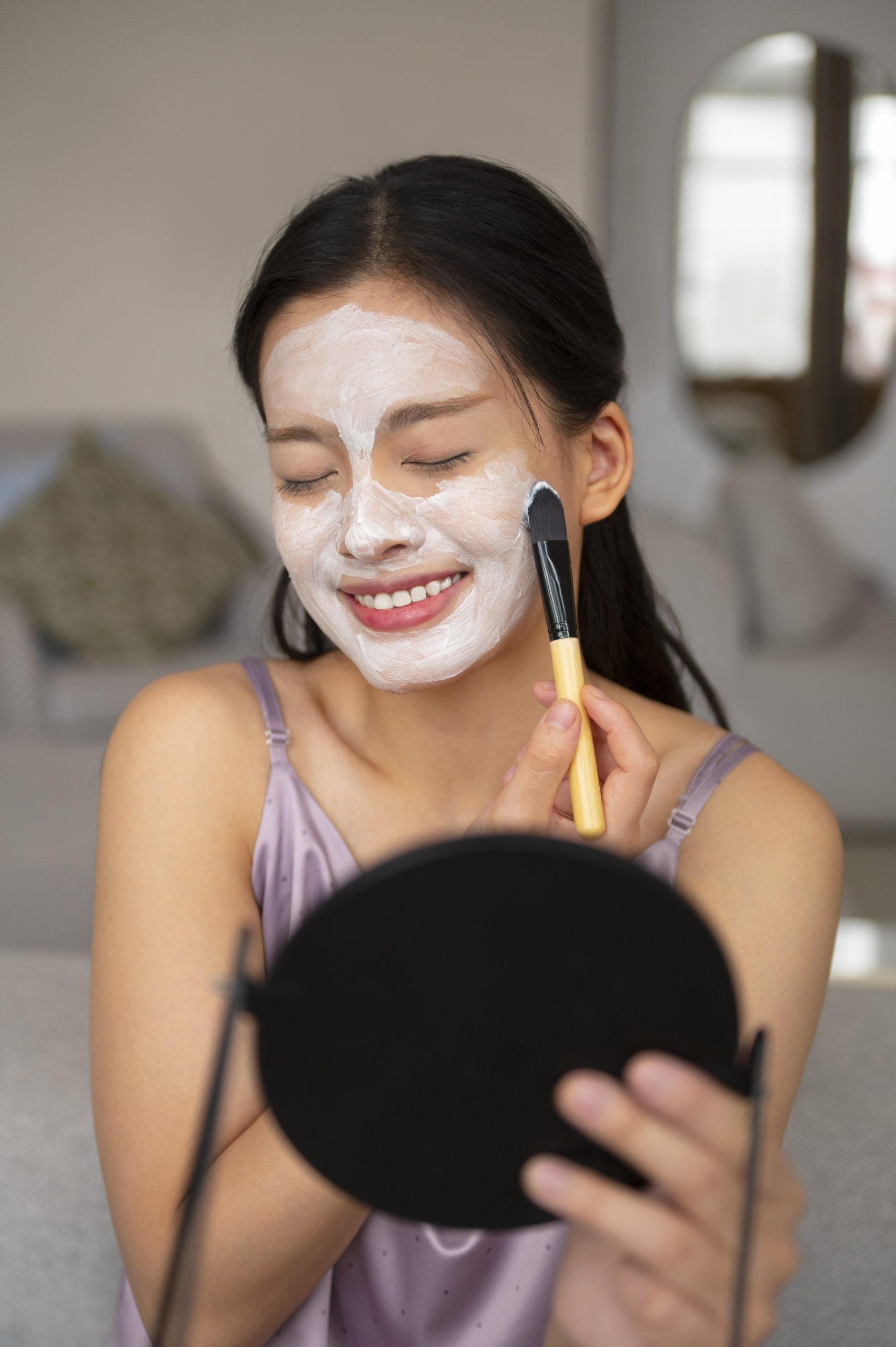 medium shot woman with face mask scaled -