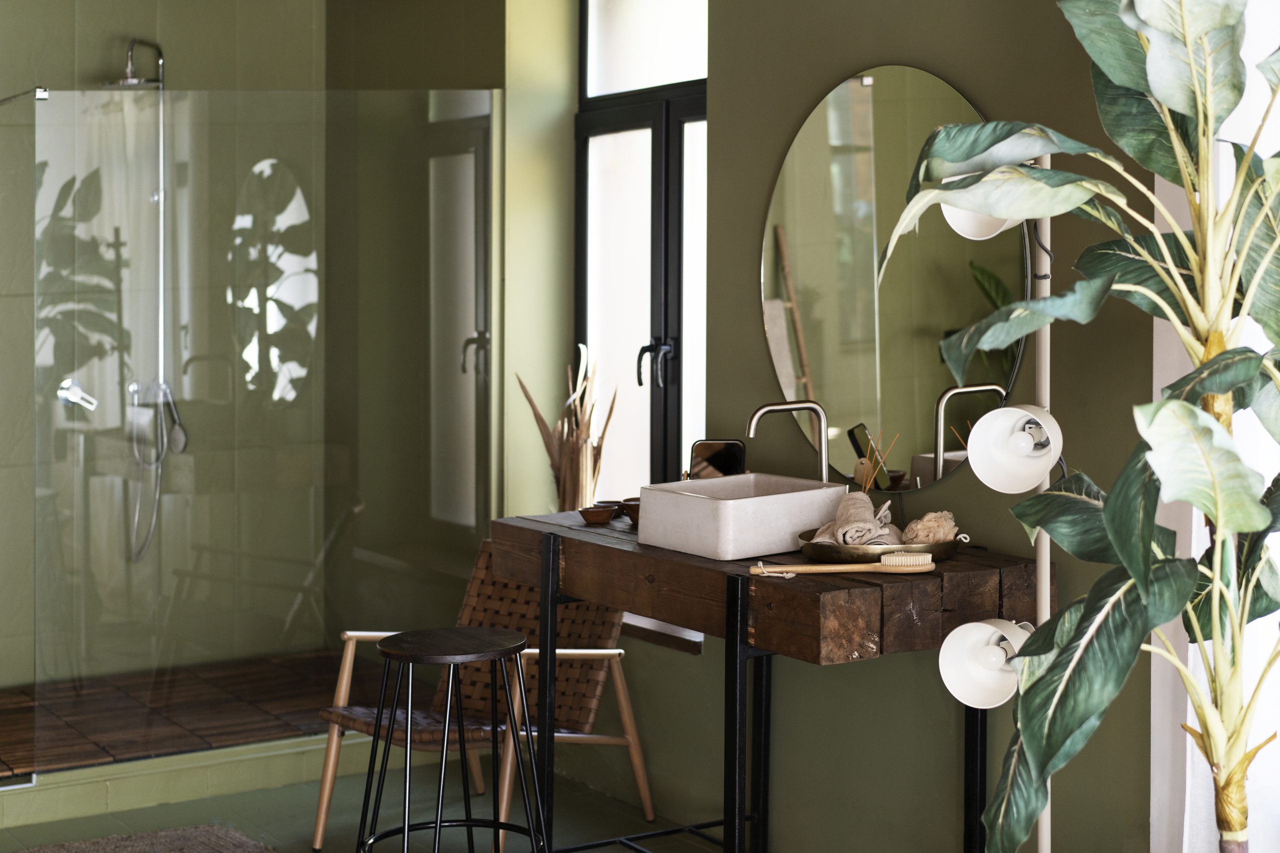 bathroom interior design zoom calls with plant scaled -