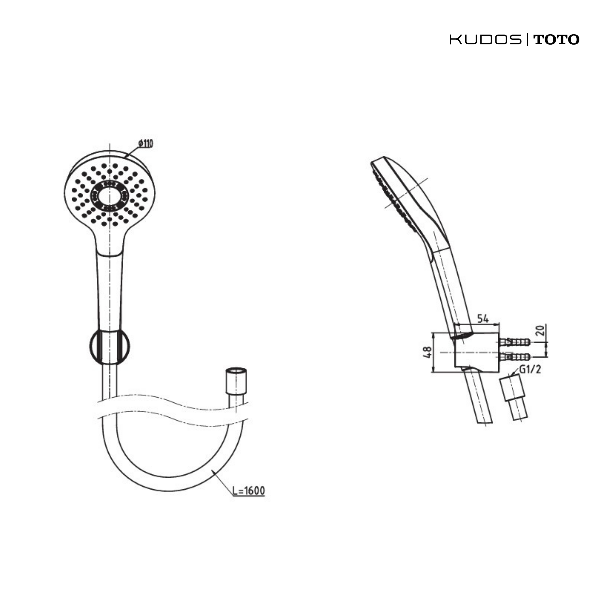 TOTO ฝักบัวอาบน้ำ พร้อมสาย TBW01008T - Image 3